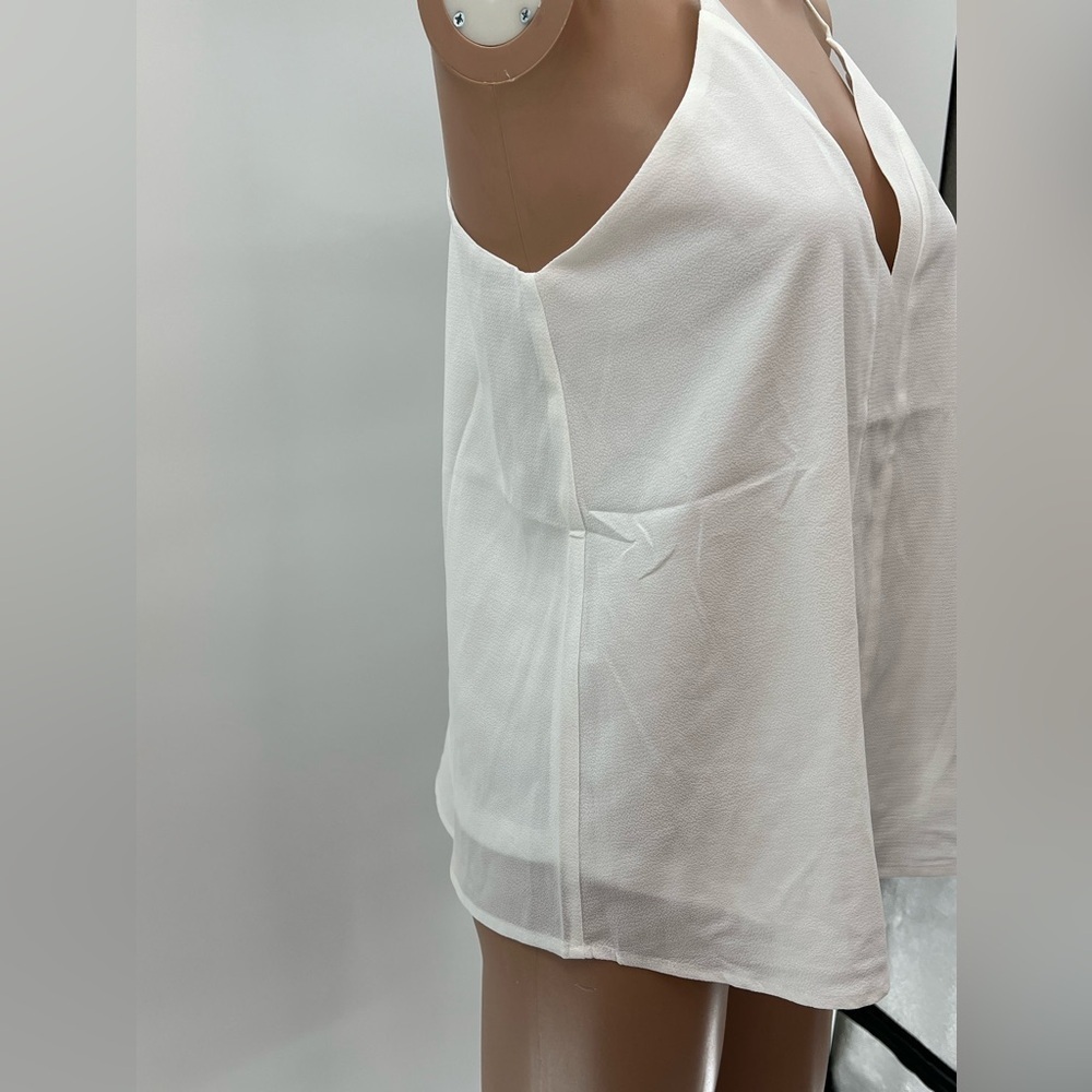 FOROLAV Women's V Neck Tank Top - White Size: Small | Chiffon Cami NWT - Picture 4 of 6